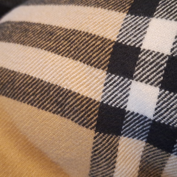 Winter Plaid Tan Scarf W/ 4" Fringe - Picture 3 of 5